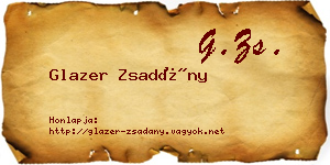 Glazer Zsadány névjegykártya
